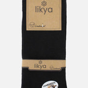 Likya Erkek Soket Çorap Düz Lambswool Yün