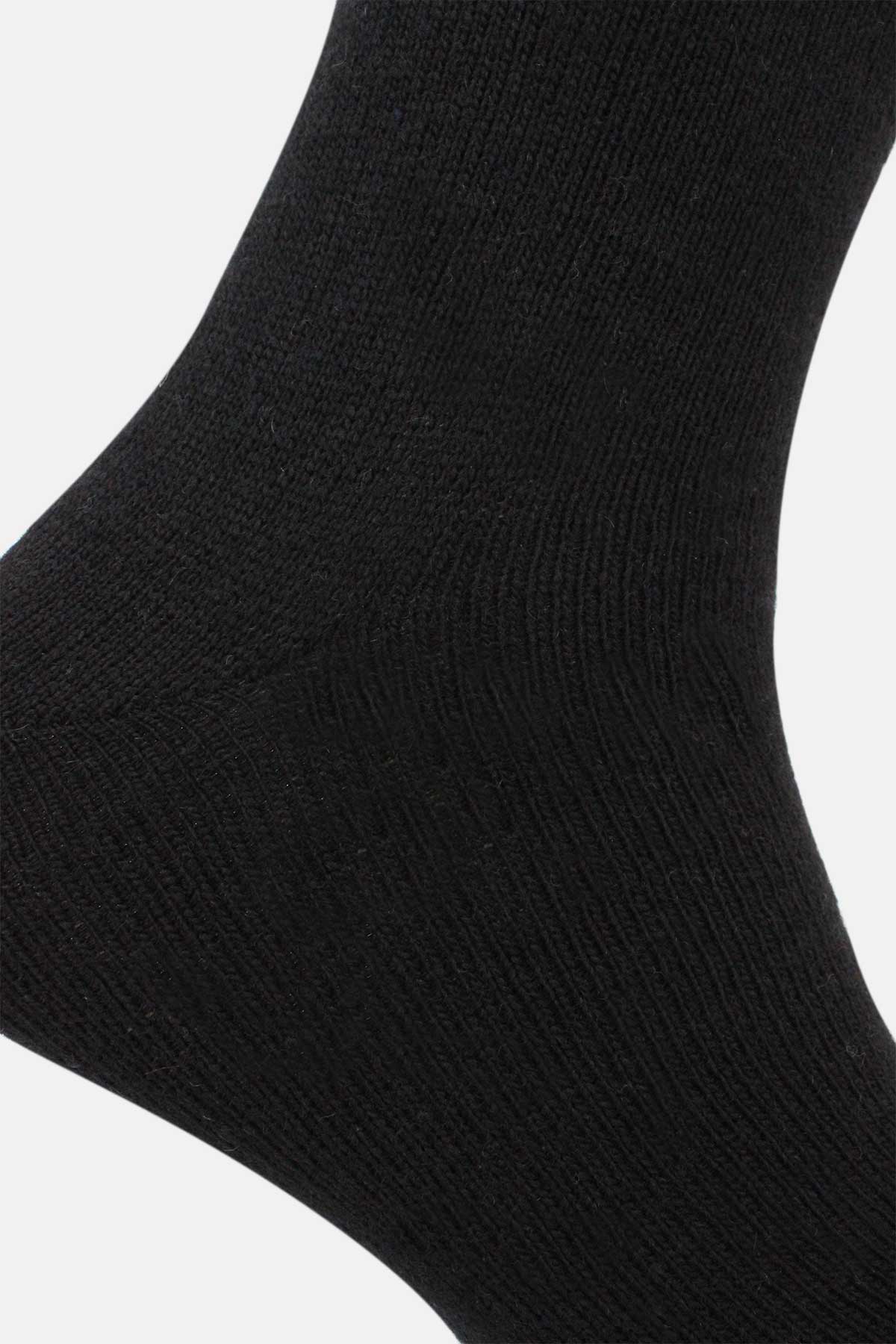 Likya Erkek Soket Çorap Düz Lambswool Yün