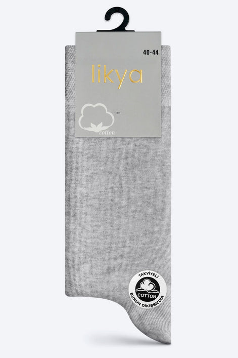 Likya Erkek Soket Çorap Pamuklu Düz