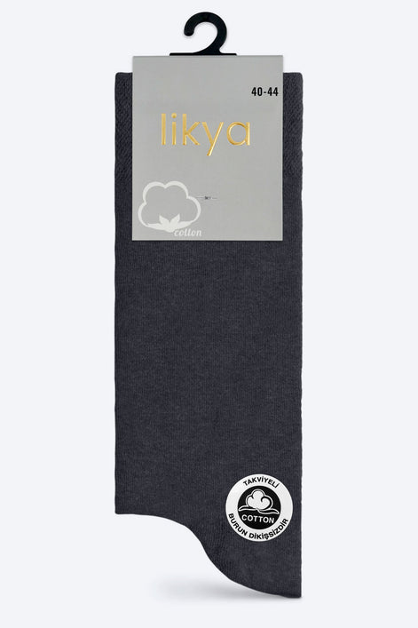 Likya Erkek Soket Çorap Pamuklu Düz