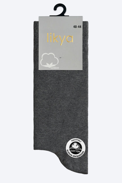 Likya Erkek Soket Çorap Pamuklu Düz