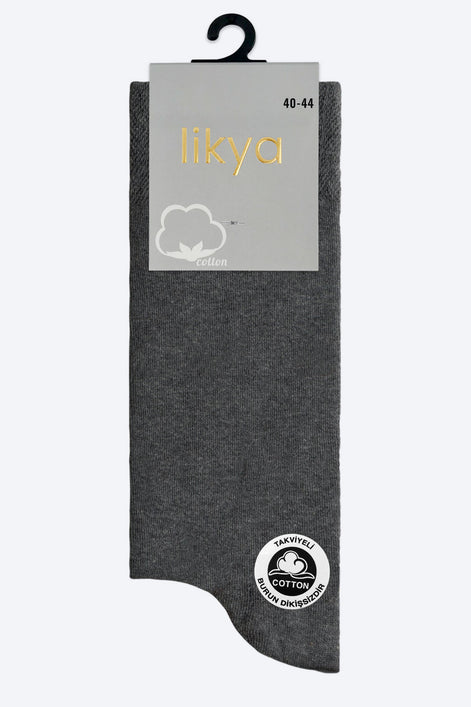 Likya Erkek Soket Çorap Pamuklu Düz