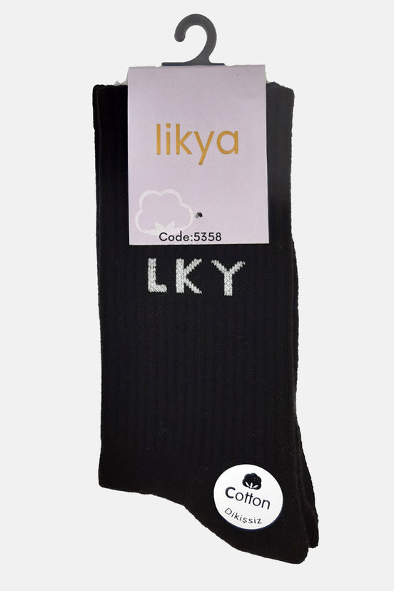 Likya Erkek Soket Tenis Çorabı Tabanaltı Havlu Yazılı
