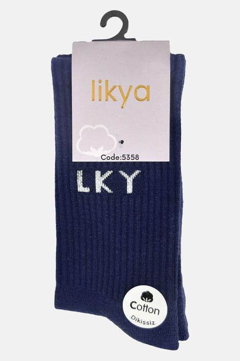 Likya Erkek Soket Tenis Çorabı Tabanaltı Havlu Yazılı