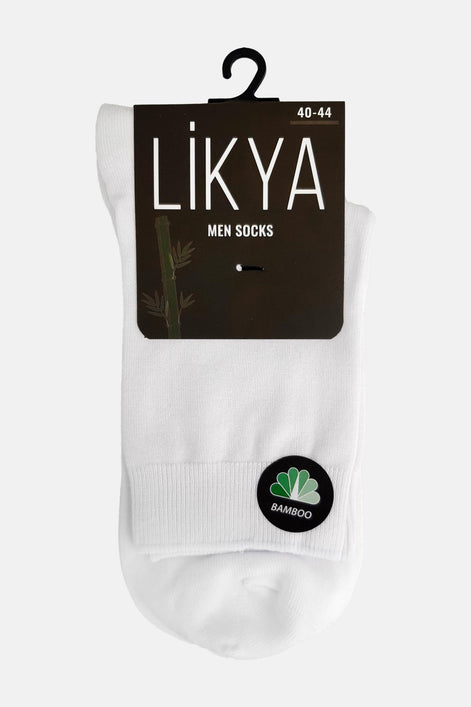 Likya Erkek Yarım Konç Çorap Düz Dikişsiz Bambu