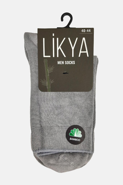 Likya Erkek Yarım Konç Çorap Düz Dikişsiz Bambu