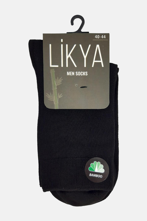 Likya Erkek Yarım Konç Çorap Düz Dikişsiz Bambu