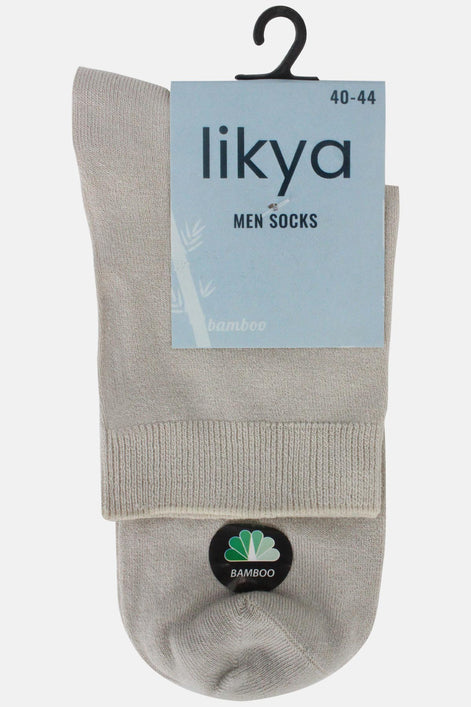 Likya Erkek Yarım Konç Çorap Düz Dikişsiz Bambu