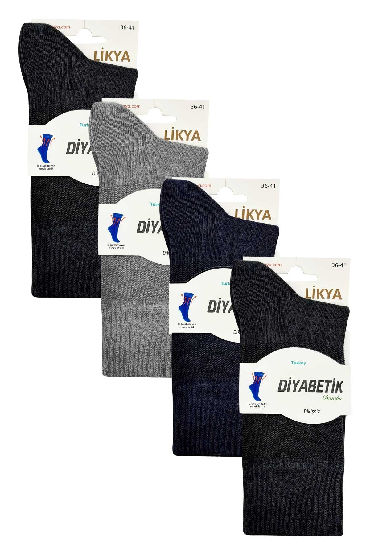 Likya Kadın Bambu Diyabetik Soket Çorap - Düz