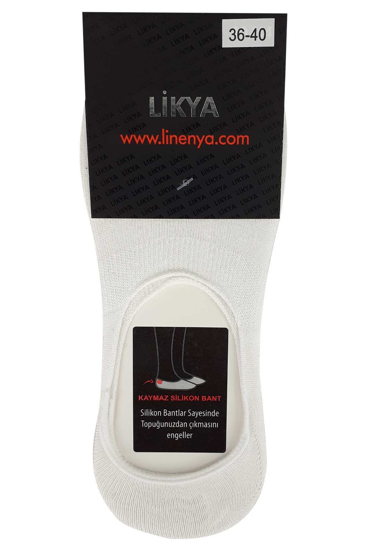 Likya Kadın Bambu Silikonlu Dikişsiz Babet Çorap - Düz