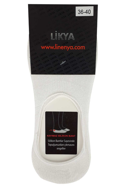 Likya Kadın Bambu Silikonlu Dikişsiz Babet Çorap - Düz