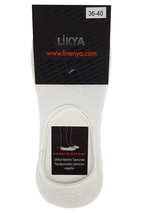Likya Kadın Bambu Silikonlu Dikişsiz Babet Çorap - Düz