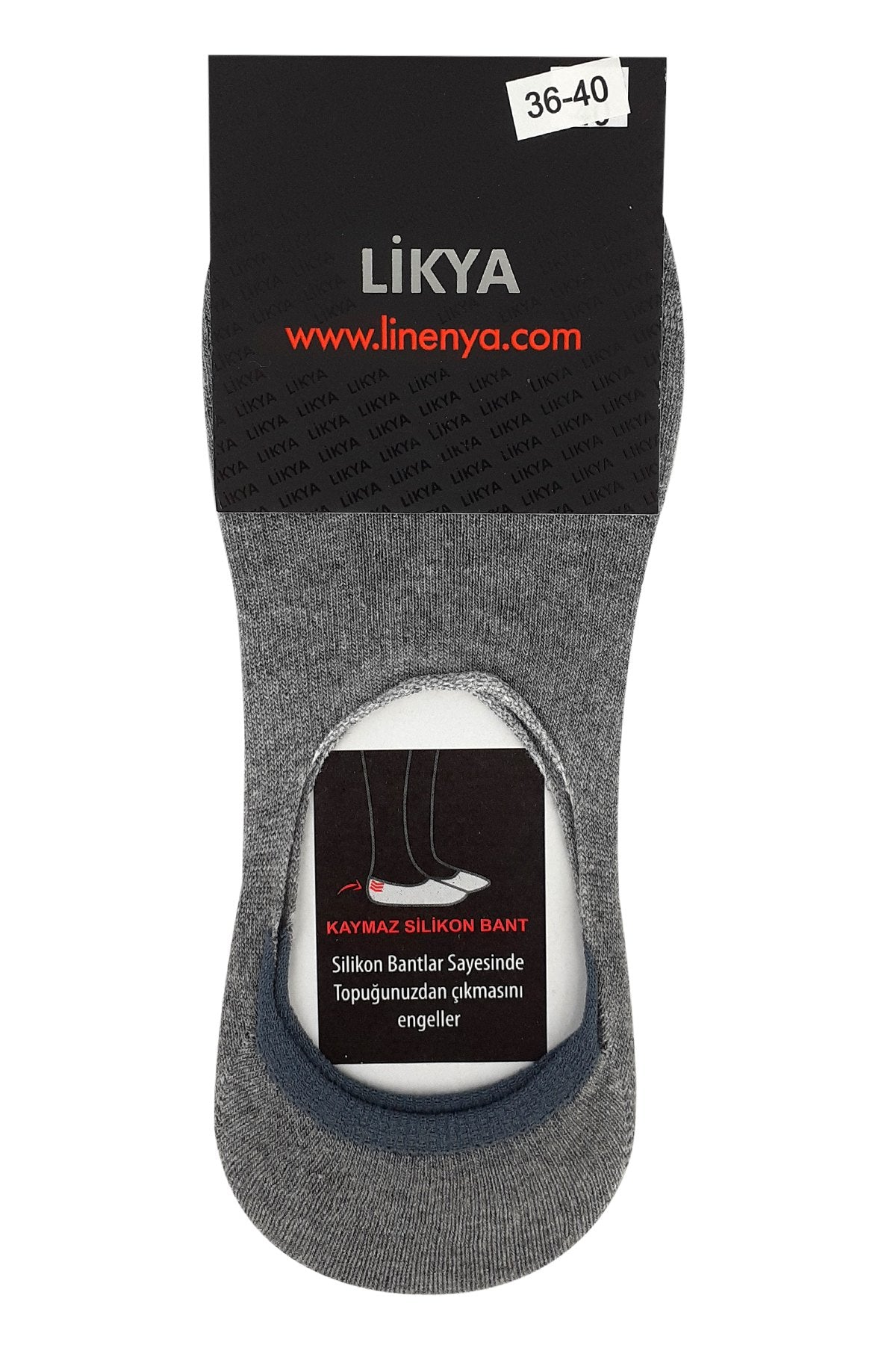 Likya Kadın Bambu Silikonlu Dikişsiz Babet Çorap - Düz