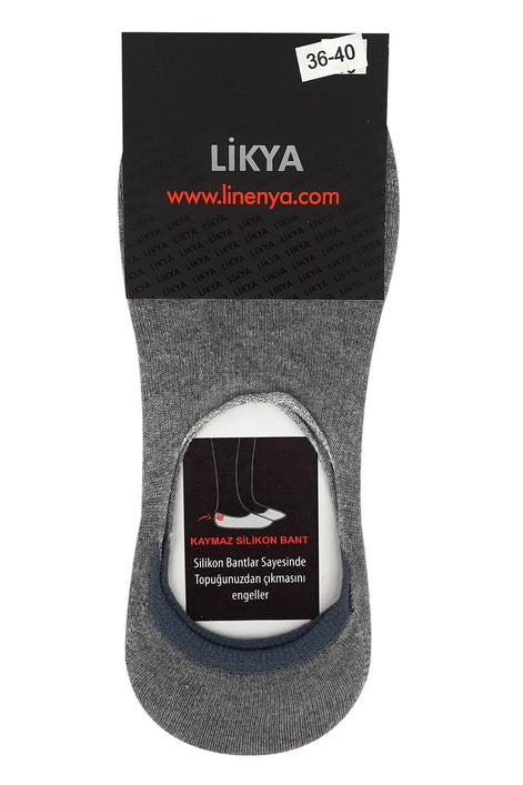 Likya Kadın Bambu Silikonlu Dikişsiz Babet Çorap - Düz