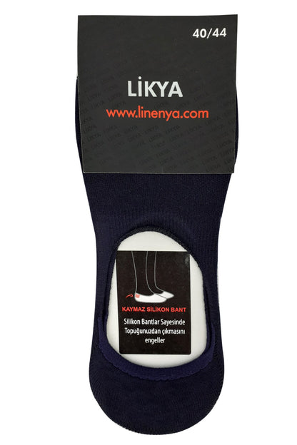 Likya Kadın Bambu Silikonlu Dikişsiz Babet Çorap - Düz