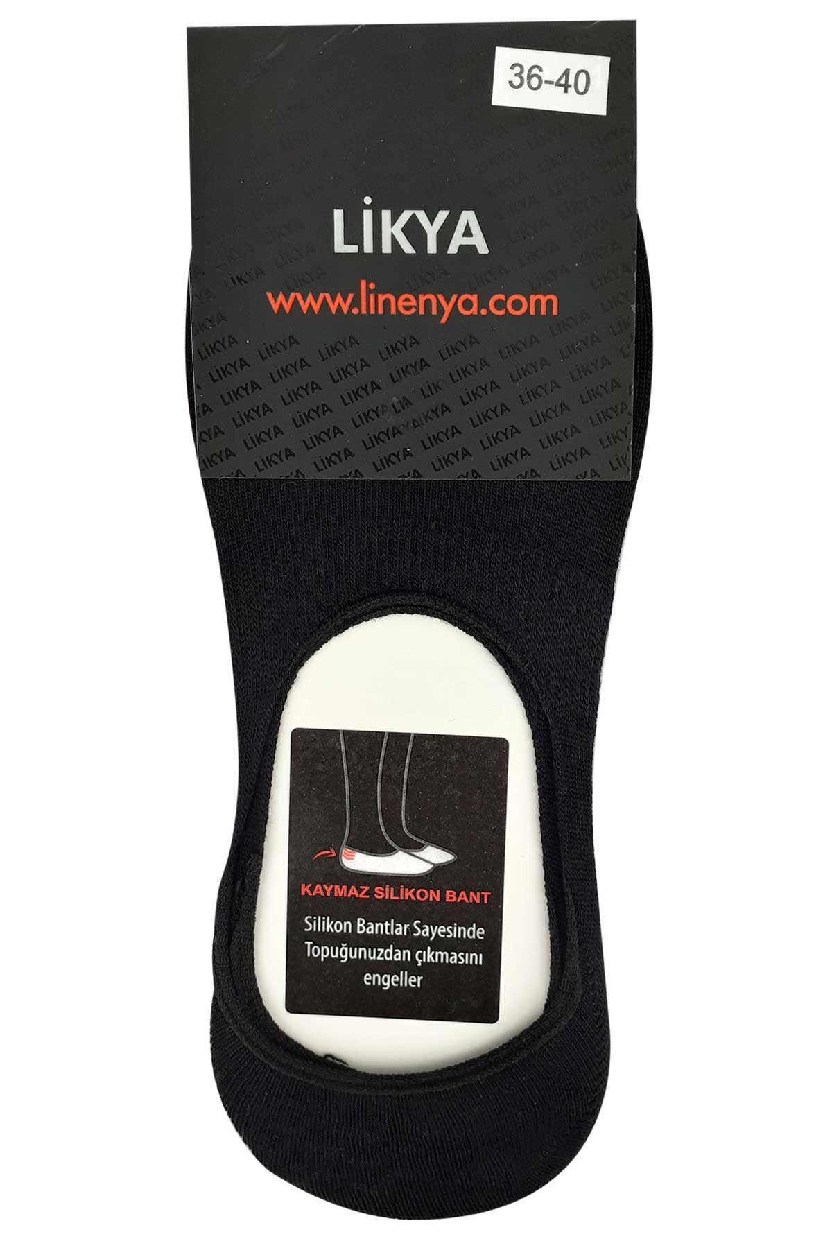 Likya Kadın Bambu Silikonlu Dikişsiz Babet Çorap - Düz