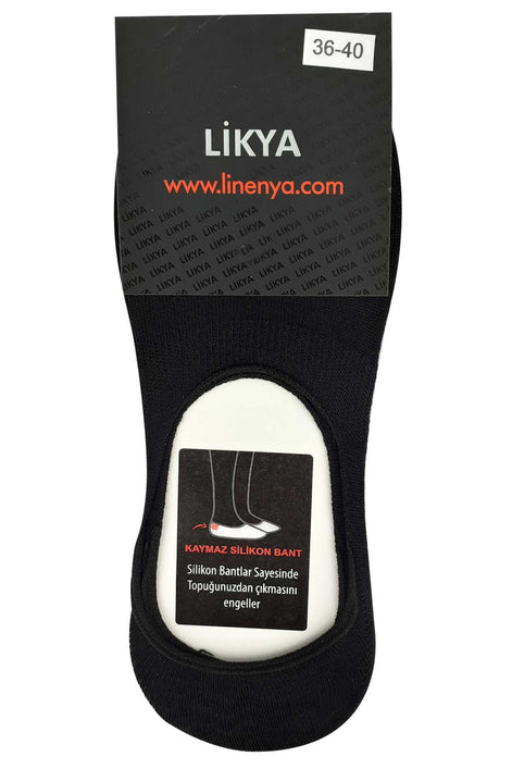 Likya Kadın Bambu Silikonlu Dikişsiz Babet Çorap - Düz