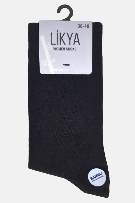 Likya Kadın Bambu Soket Çorap - Düz