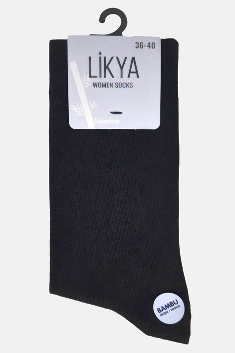 Likya Kadın Bambu Soket Çorap - Düz