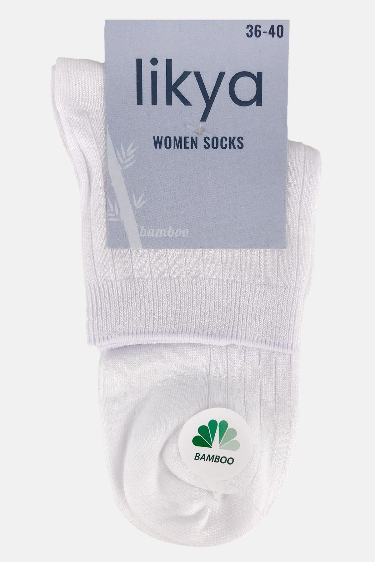 Likya Kadın Bambu Yarım Konç Çorap - Düz