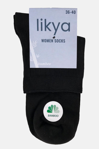 Likya Kadın Bambu Yarım Konç Çorap - Düz