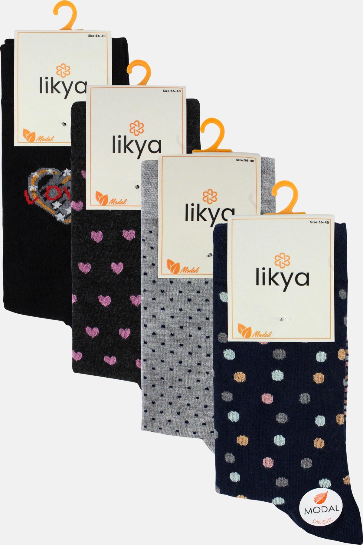 Likya Kadın Çorap Soket Modal Desenli Desen 5