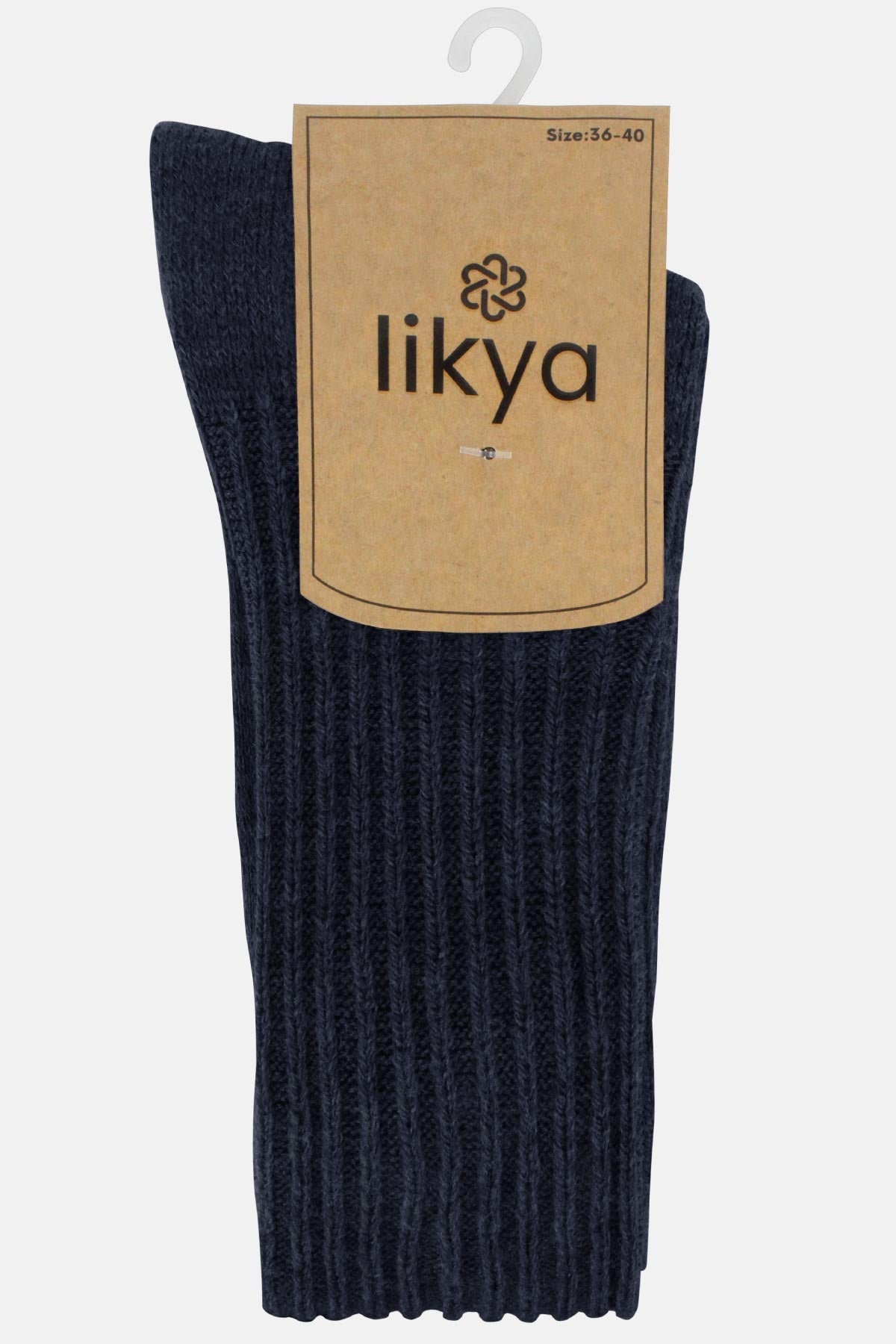 Likya Kadın Dizaltı Çorap Derbili Akrilik
