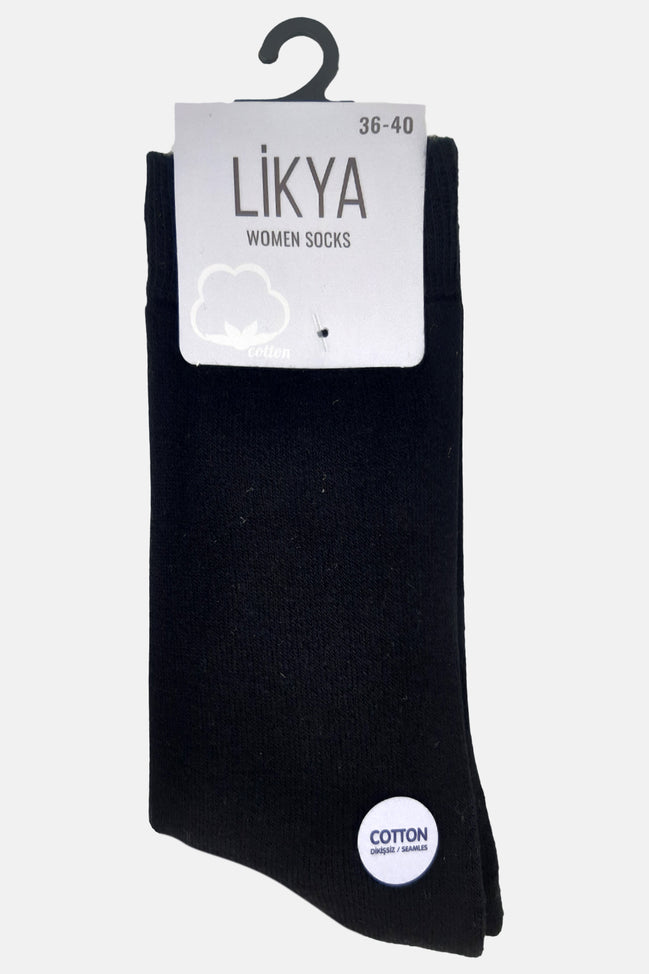 Likya Kadın Havlu Pamuklu Soket Çorap - Düz