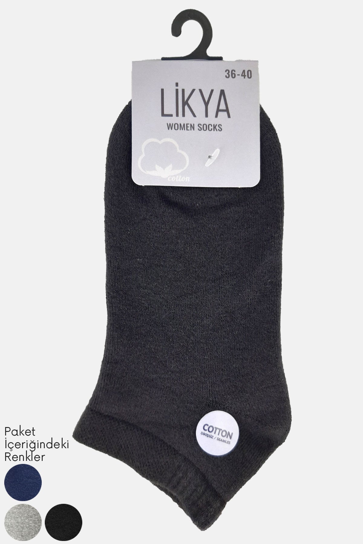 Likya Kadın Havlu Patik Çorap - Düz