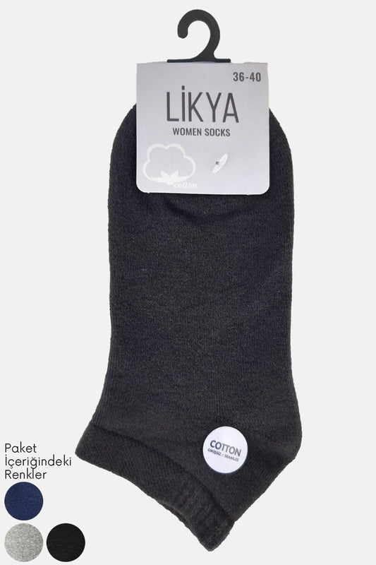 Likya Kadın Havlu Patik Çorap - Düz