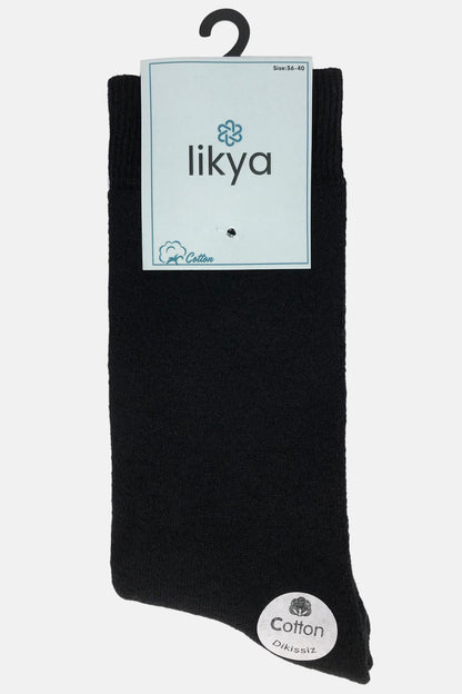 Likya Kadın Havlu Soket Çorap Pamuklu Düz
