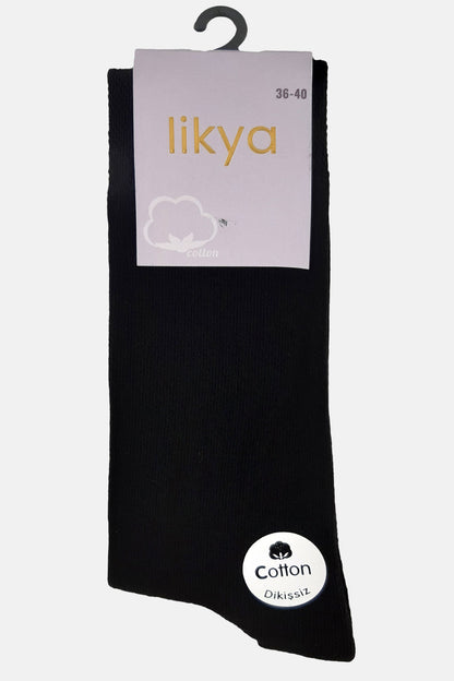 Likya Kadın Pamuklu Soket Çorap - Düz