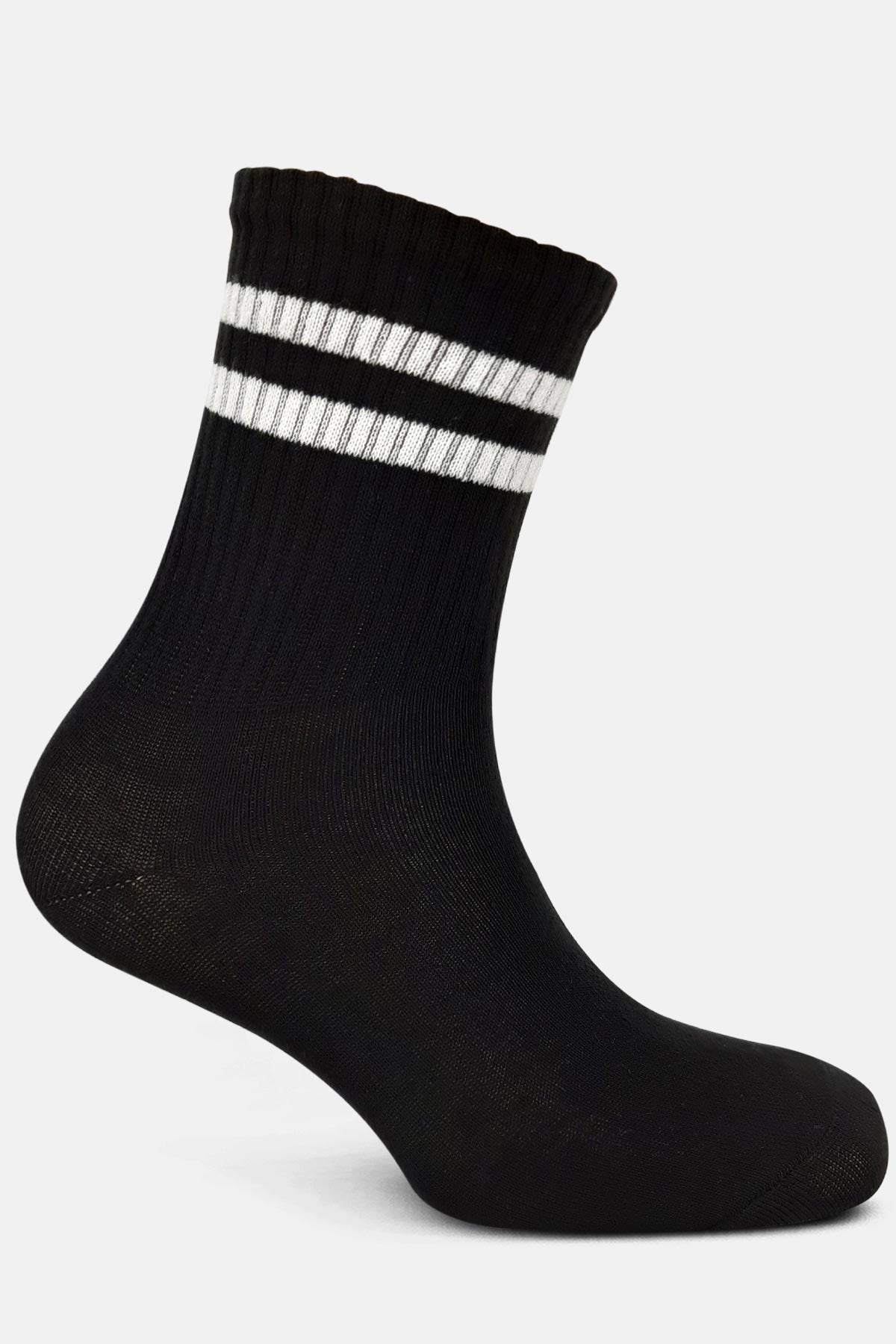 Likya Kadın Pamuklu Soket Tenis Çorabı - Çizgili