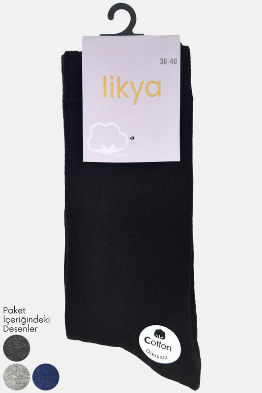 Likya Kadın Pamuklu Tabanaltı Havlu Soket Çorap - Düz
