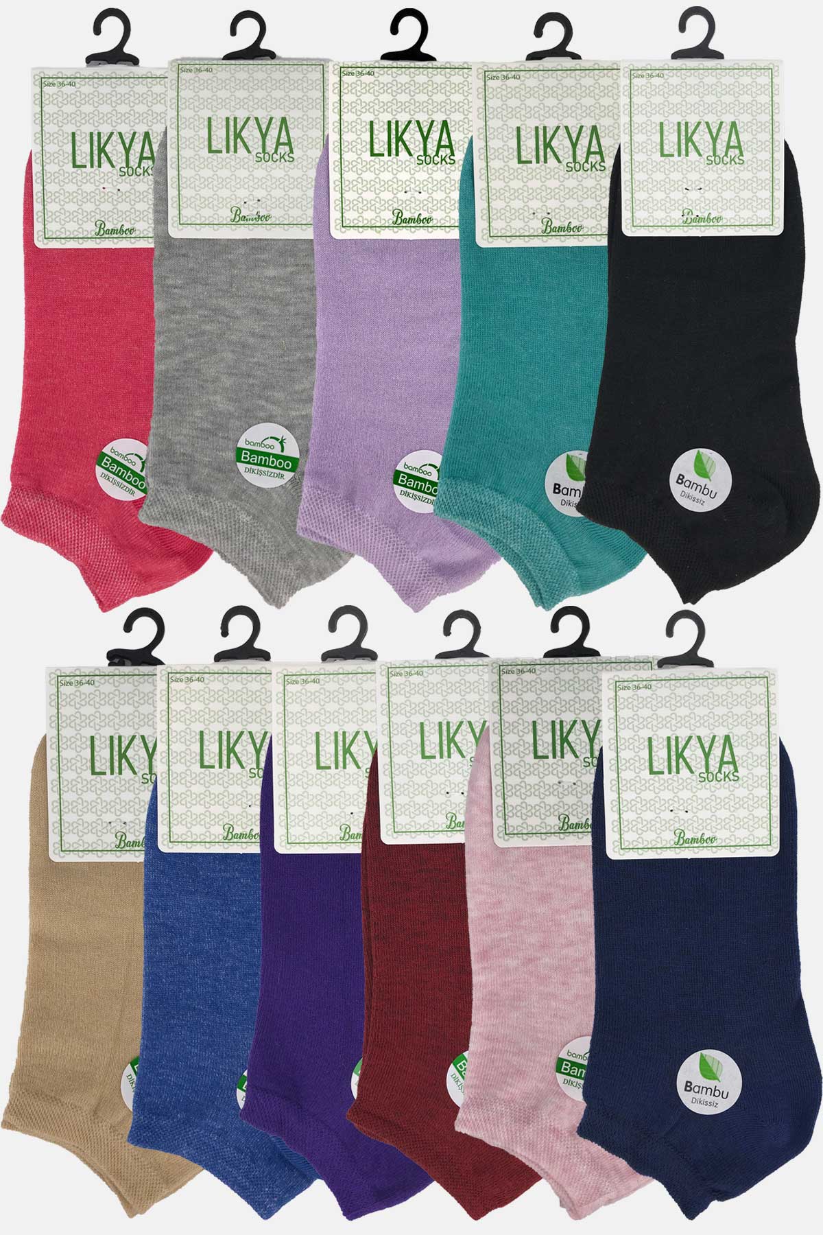 Likya Kadın Patik Çorap Bambu
