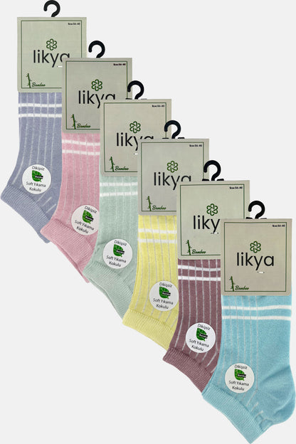 Likya Kadın Patik Çorap Bambu Derbyli