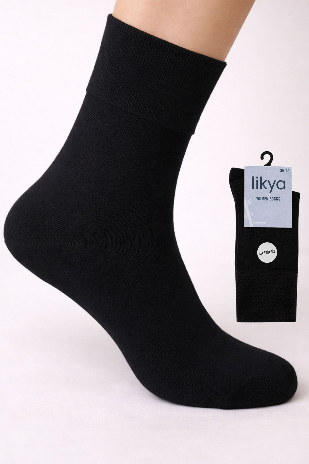 Likya Kadın Soket Çorap Bambu Soft Comfort Düz