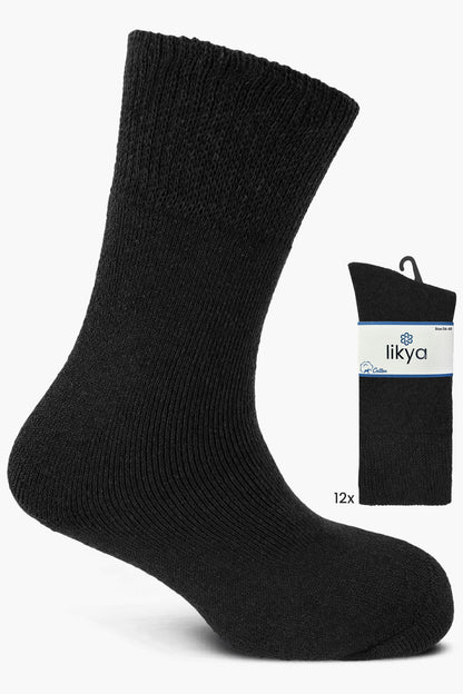 Likya Kadın Soket Çorap Havlu Düz Pamuklu Comfort
