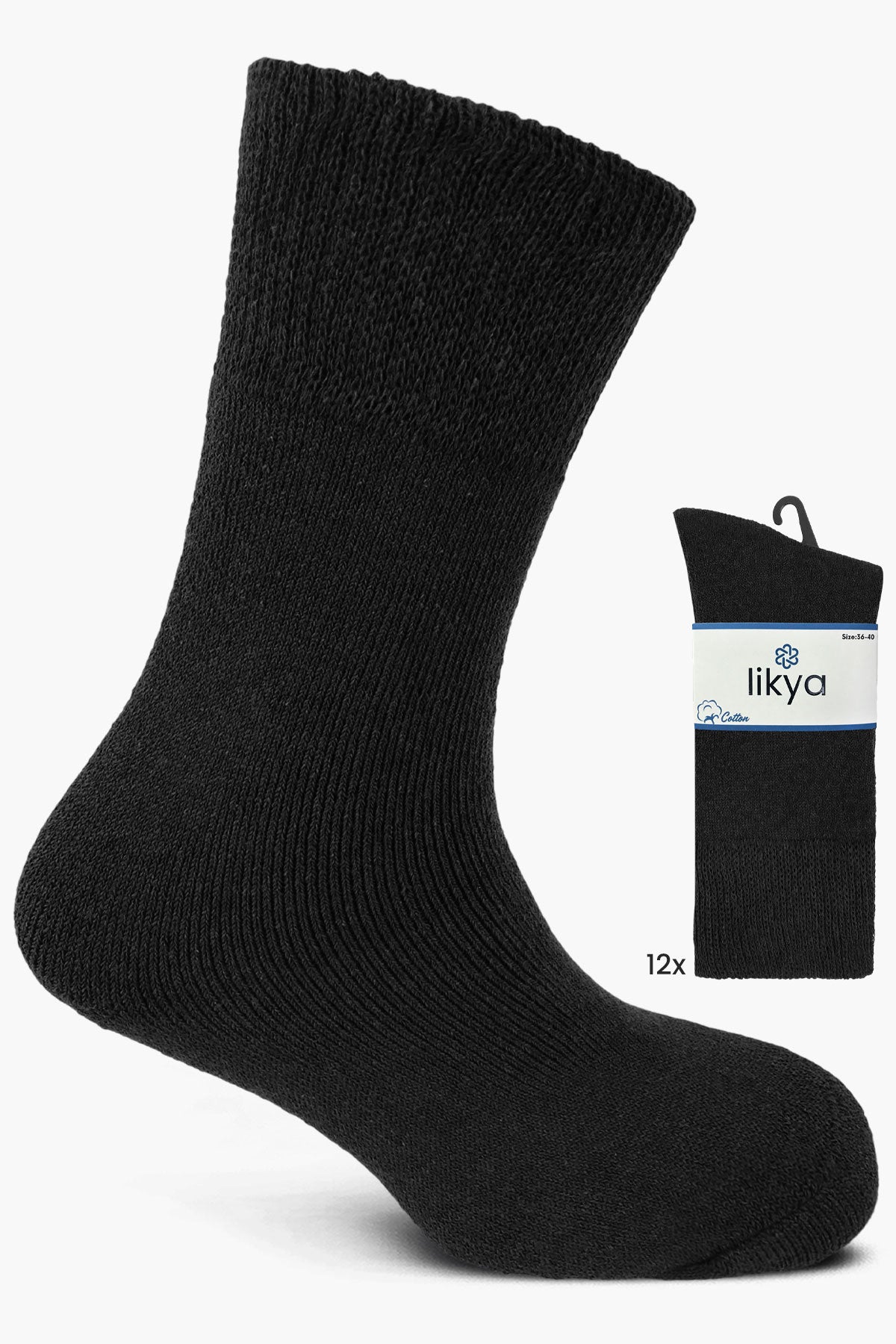 Likya Kadın Soket Çorap Havlu Düz Pamuklu Comfort