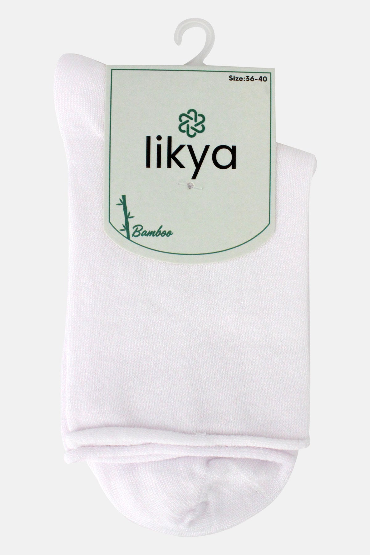 Likya Kadın Yarım Konç Çorap Bambu Yumuşak Kıvrık Lastiksiz