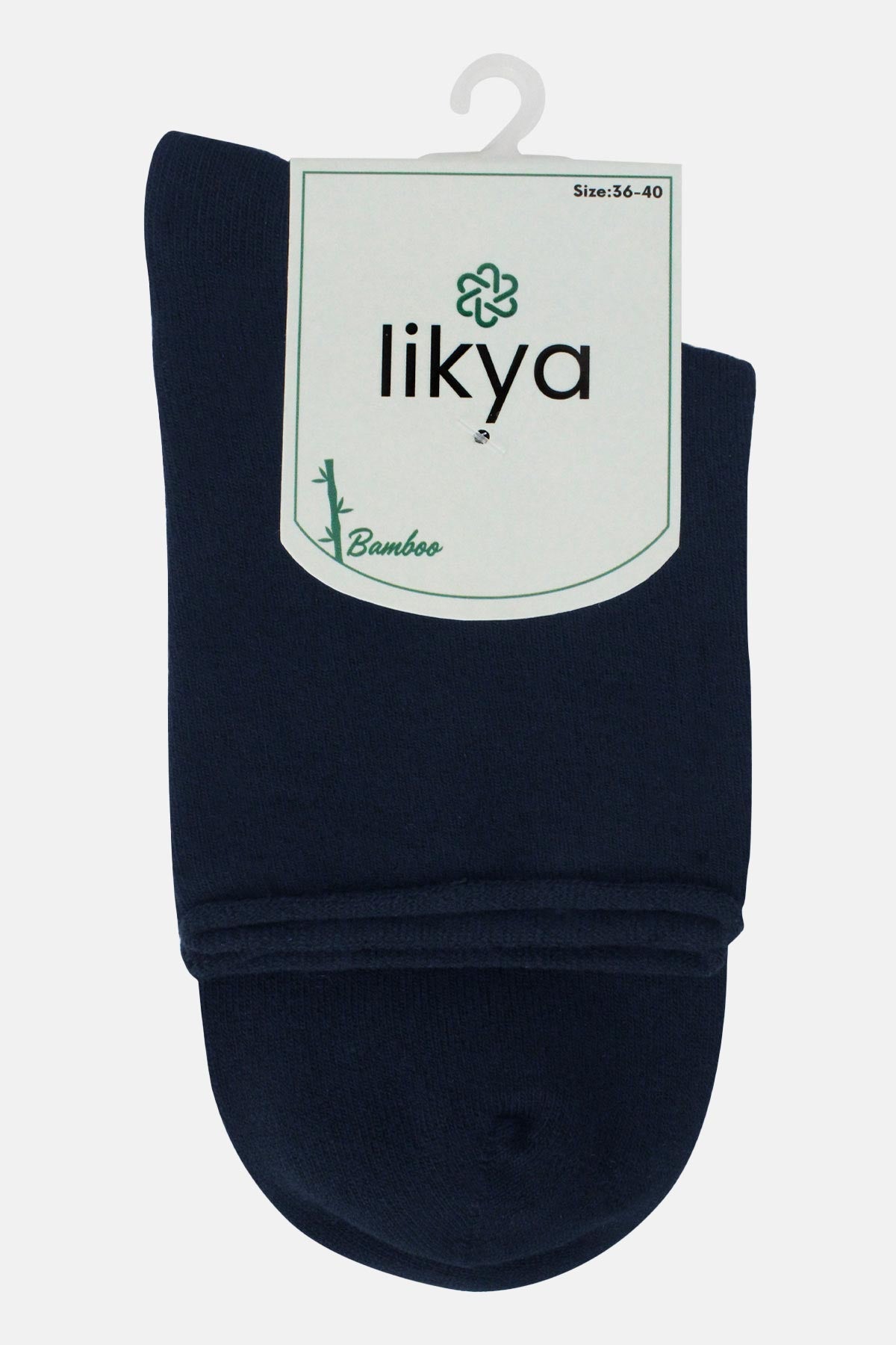 Likya Kadın Yarım Konç Çorap Bambu Yumuşak Kıvrık Lastiksiz