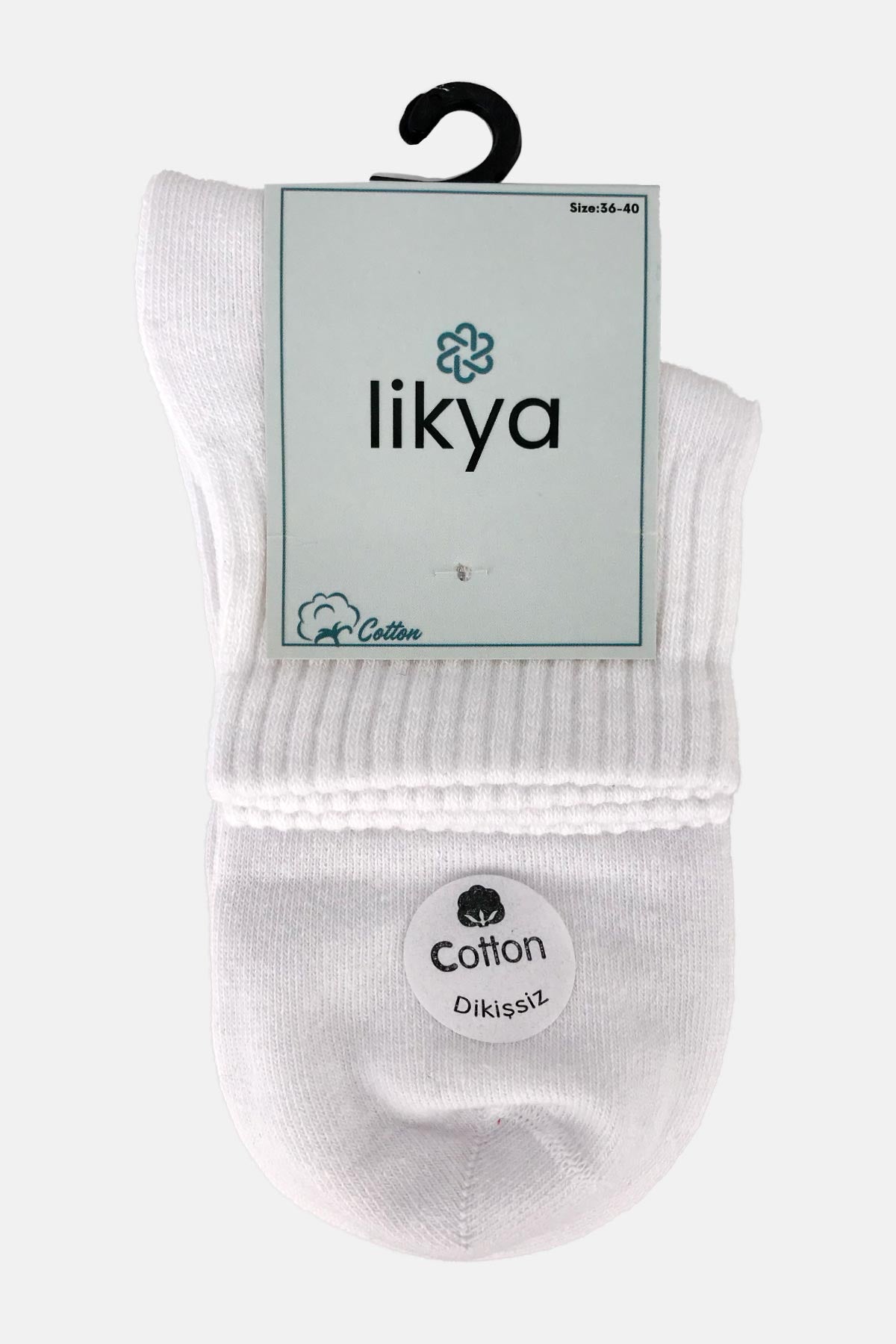 Likya Kadın Yarım Konç Tenis Çorabı Pamuklu Düz