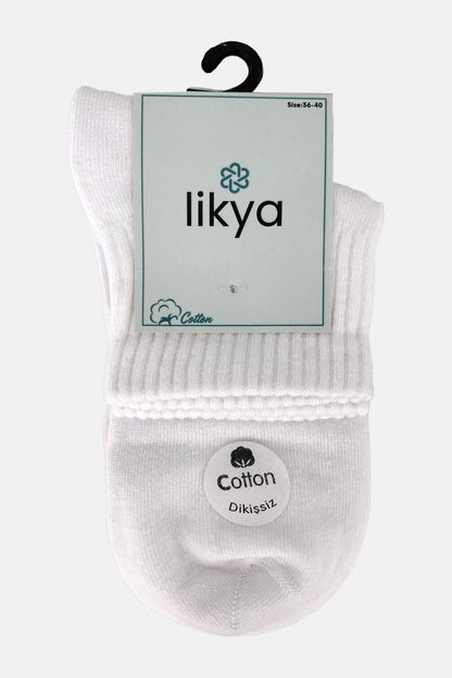 Likya Kadın Yarım Konç Tenis Çorabı Pamuklu Düz