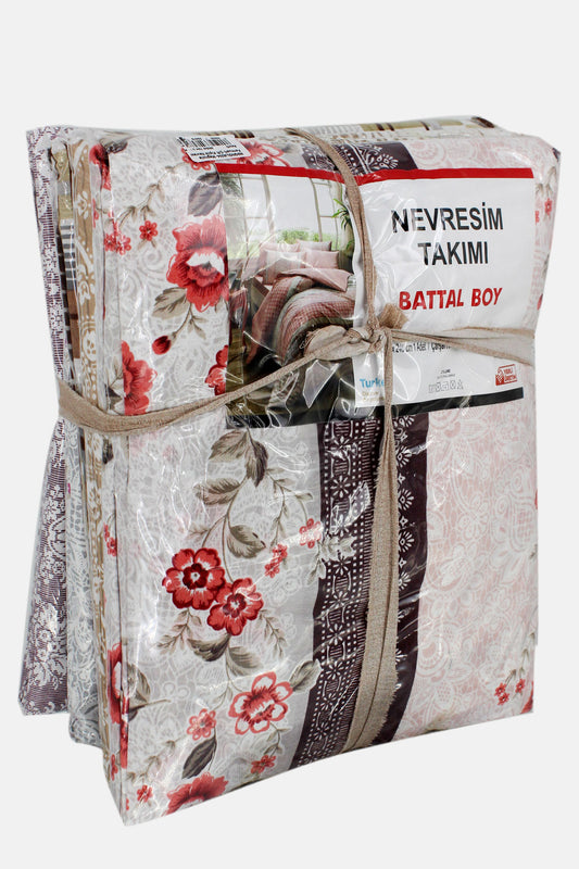 Magnolia Fermuarlı Çift Kişilik Nevresim Takımı