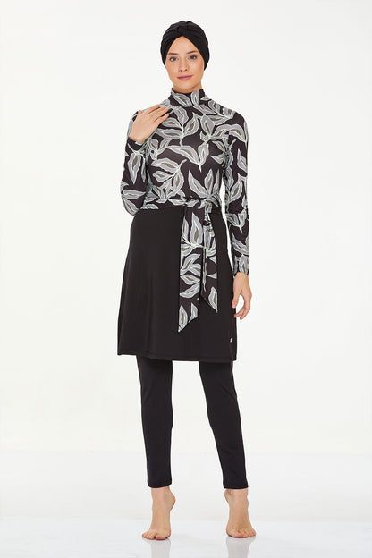 Maresiva Kadın Ariella Tam Kapalı Tesettür Mayo Bel Bağlamalı Detay Likralı