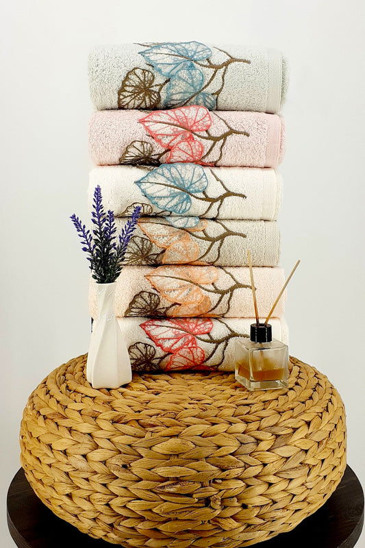 Maribor El-Yüz Havlusu 3D Nakışlı 3D Çiçek Bambu 50x90