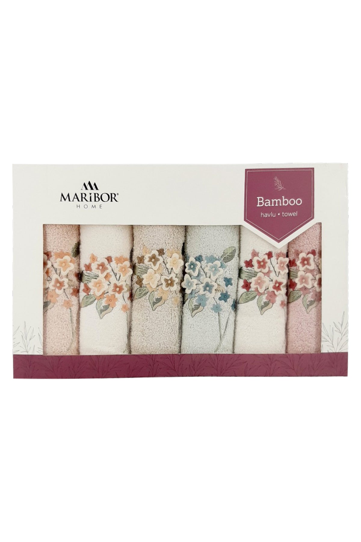 Maribor El-Yüz Havlusu 3D Nakışlı Betty Bambu 50x90