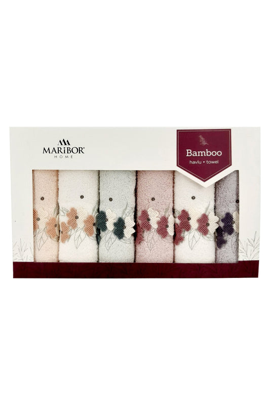 Maribor El-Yüz Havlusu 3D Nakışlı Elpia Bambu 50x90