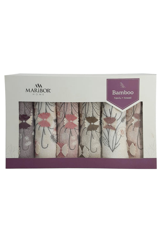 Maribor El-Yüz Havlusu 3D Nakışlı Nerida Bambu 50x90