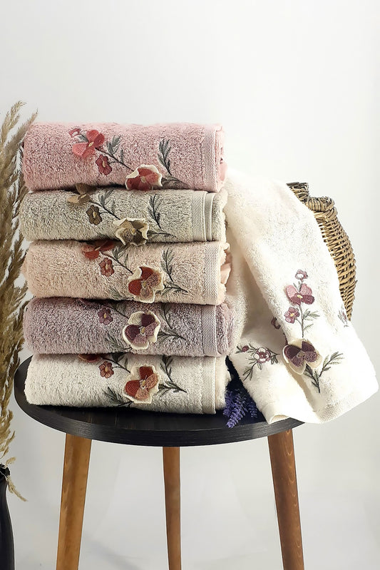 Maribor El-Yüz Havlusu 3D Nakışlı Salita Bambu 50x90